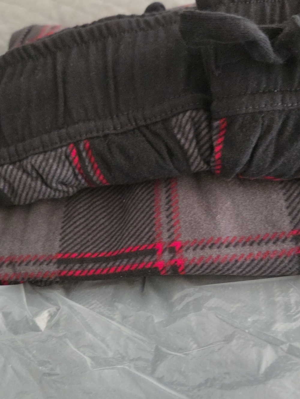 Nautica Men's Fleece Sleep Pants 2-Pack - Black & Gray with Red Accent (XXL) - Picture 4 of 4